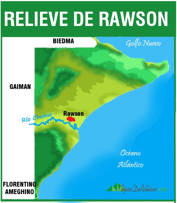 relieve de la ciudad de Rawson